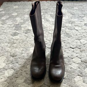 Prada brown leather riding boot. Size 40 gently used.